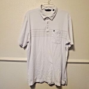 TravisMathew Good Life Golf Polo Shirt  2021 White Collared Casual Workwear XL